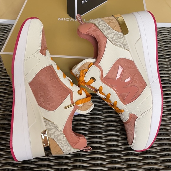 Michael Kors Crista Trainer MK Outline Jacquard 49F1CRFS2Y SNST RS MLTI WMNS - Picture 12 of 16